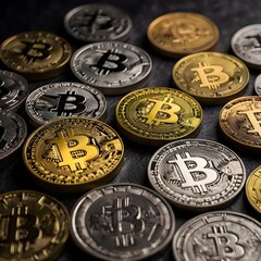 Crypto coins background cryptocurrency 