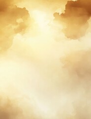 Golden, hazy cloudscape with soft, warm light.  A beautiful, ethereal atmosphere