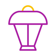 Stylized minimalist lantern illustration with bold lines and clean simplicity