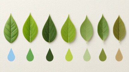 Leaves and color gradients in a natural composition, showcasing nature's beauty.
