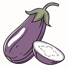 vector illustration of a eggplant
