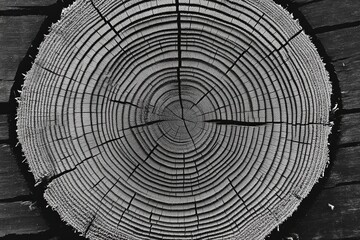 Obraz premium Close Up View Of Dark Grey Wood Cross Section