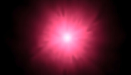 Fototapeta premium Radiant Pink Glow Against Black Backdrop Featuring Central Bright Light Source and Abstract Energy for Modern and Festive Celebration Backgrounds