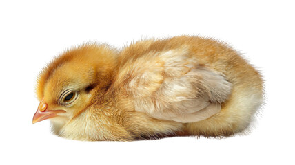 Obraz premium Realistic Baby Chick Sleeping Peacefully Transparent Background