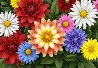 colorful flowers background