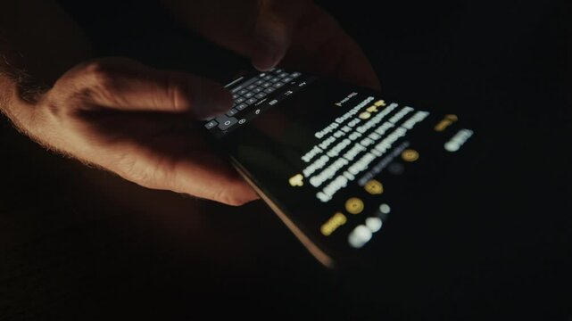 Hands Typing Text In Notes App On Mobile Device