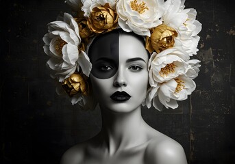 Woman wearing a flower crown