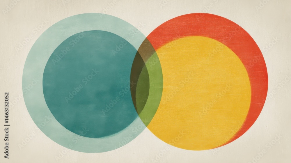 Poster Overlapping colored circles create a vibrant and abstract graphic design element.