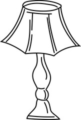 Angled shade lamp line art vector illustration