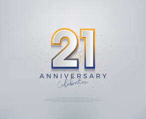 Modern and colorful, premium vector design for 21st anniversary celebrations.