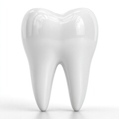Shiny white molar tooth isolated on white background showing dental health