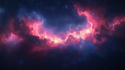 Obraz premium Science fiction wallpaper showcasing the beauty of deep space with colorful waves, clouds, and stars