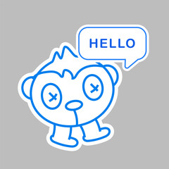 Vector Doodle Illustrations in various animals shapes for sticker or print
