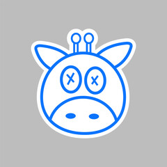 Vector Doodle Illustrations in various animals shapes for sticker or print
