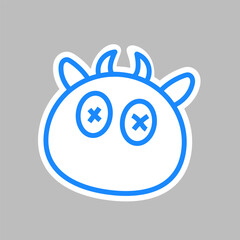 Vector Doodle Illustrations in various animals shapes for sticker or print
