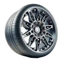 Obraz premium car wheel isolated on white