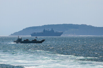 military maneuvers. Infantry, aviation and navy landing	