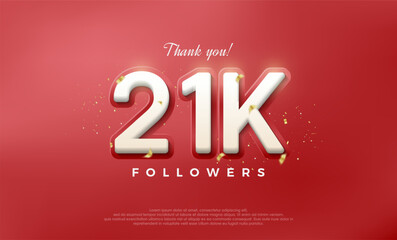 Simple and elegant design for a thank you 21k followers.