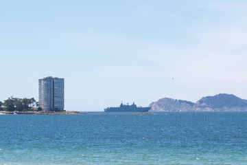 Fototapeta premium military maneuvers. Infantry, aviation and navy landing 