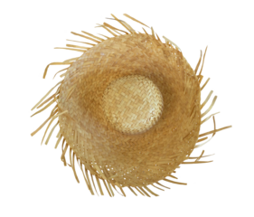 top view straw hat symbol of june festival isolated