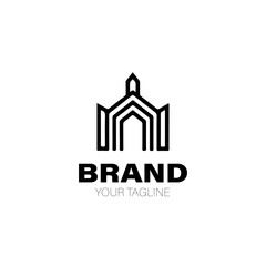 Palace Logo. Palace Logo Design. Palace Logo Brand. Palace Logo Vector Design Isolated on White Background