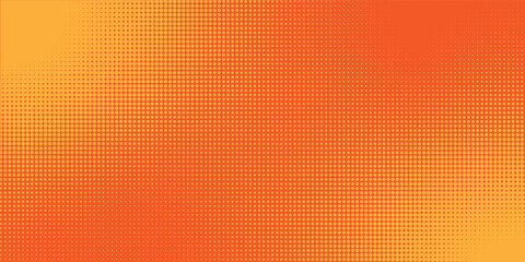 Dots halftone orange color pattern gradient texture with technology digital background. Dots pop art comics with summer background for banner and cover