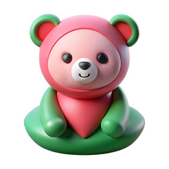 Fototapeta premium a pink, plush teddy bear on a transparent background
