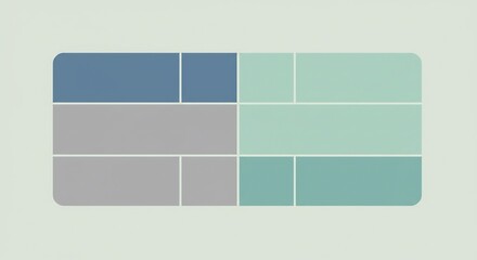 Abstract Geometric Pattern with Blue Green and Gray Rectangles