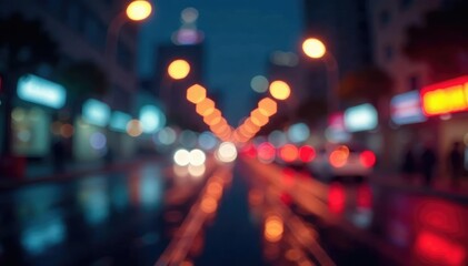 Abstract late night city lights, blurred bokeh effect, lights, texture