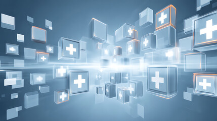 Fototapeta premium Digital Health Network: Abstract Medical Technology