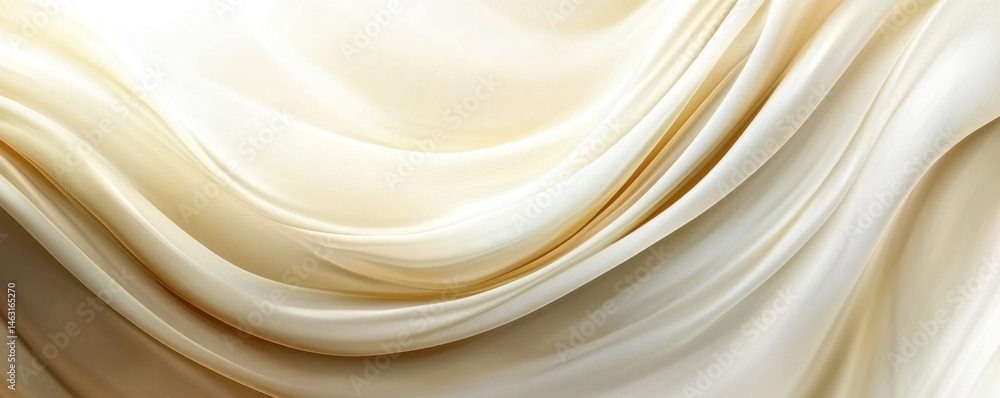 Poster a white fabric with a wave pattern. the fabric is very soft and smooth. it looks like it is made of 