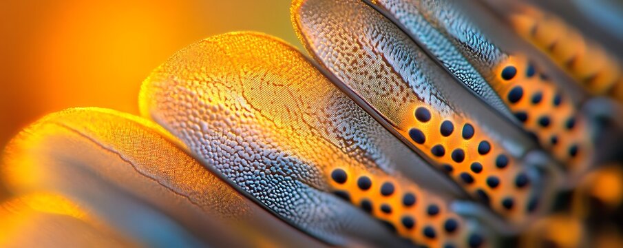 Detailed close-up of patterned insect wings