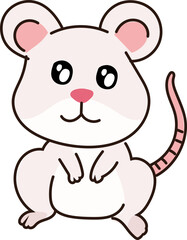 Mouse cartoon animal front view vector illustration