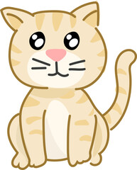 Cat cartoon animal front view vector illustration