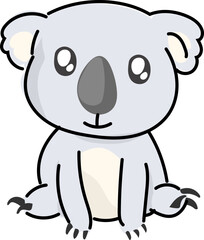 Koala cartoon animal front view vector illustration