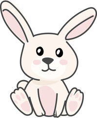 Rabbit cartoon animal front view vector illustration