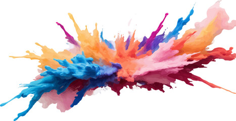 Colorful Horizontal Paint Splash, Vibrant Abstract Motion Background for Creative Projects