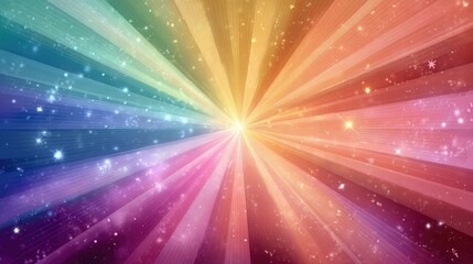 Naklejka premium A vibrant burst of colors radiating outward, creating a cosmic and energetic atmosphere.