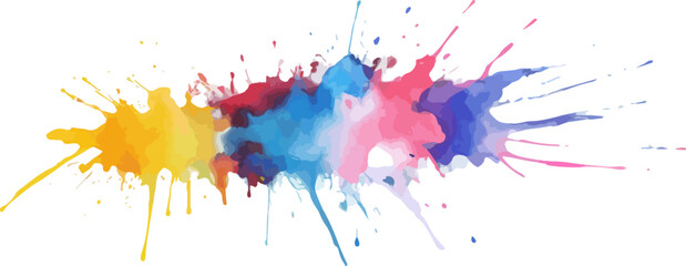 Colorful Ink Splash Background, Abstract Watercolor Paint Splatter Design