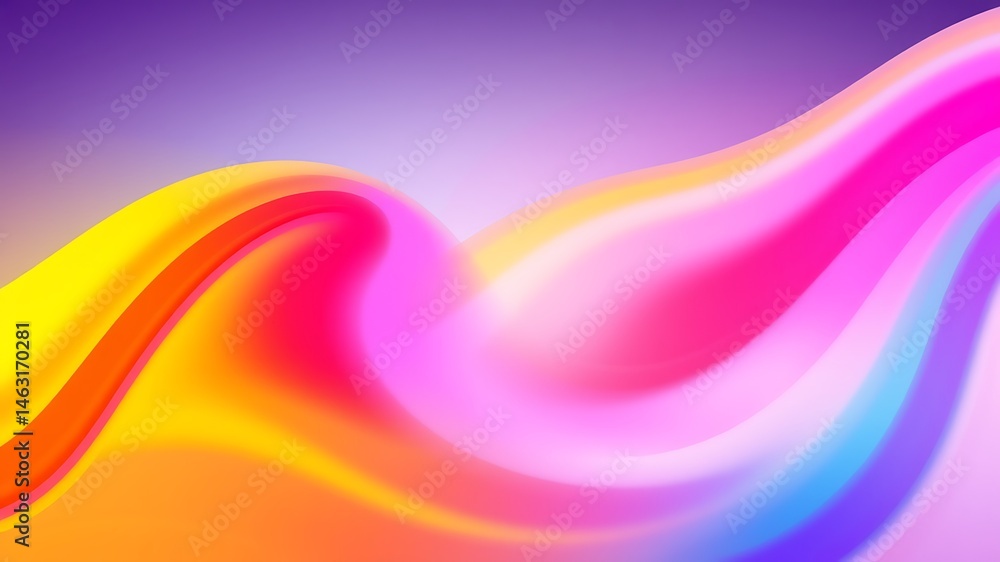 Aufkleber abstract flowing colorful gradient background with vibrant wavy shapes and modern smooth blend.