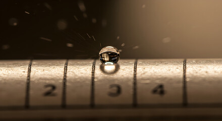 Precise Drop on Ruler Depicting Accuracy and Measurement in Macro