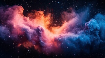 Fototapeta premium A vibrant cosmic scene with colorful clouds and stars, evoking the beauty of the universe.
