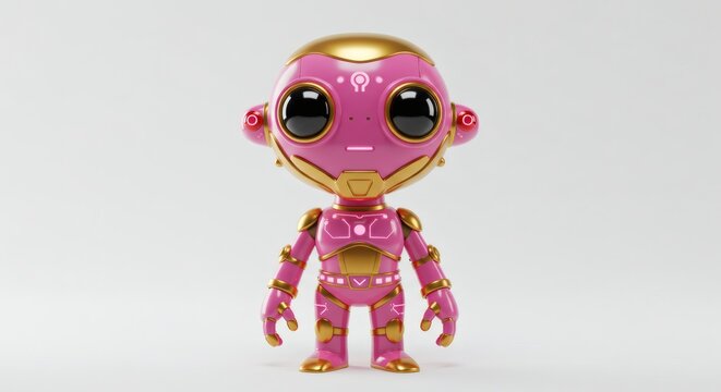 alien pink and golden on white background 