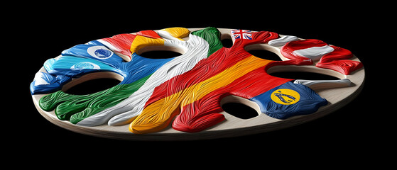 Colorful Multi Flag Palette Art Design