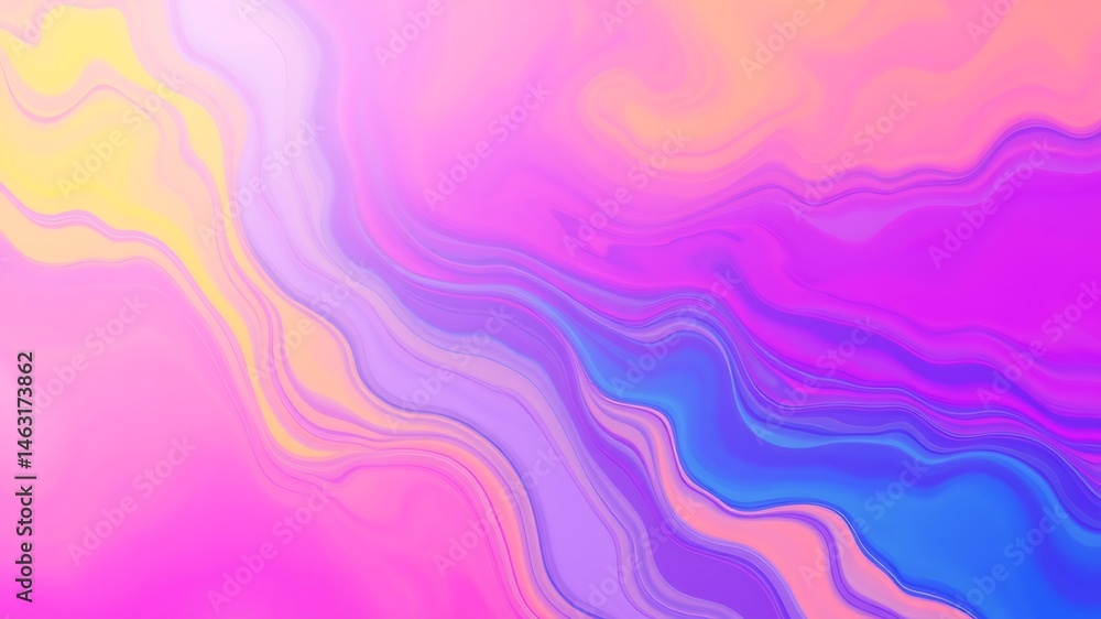 Aufkleber abstract vibrant colorful fluid art background with smooth flowing waves and gradient colors