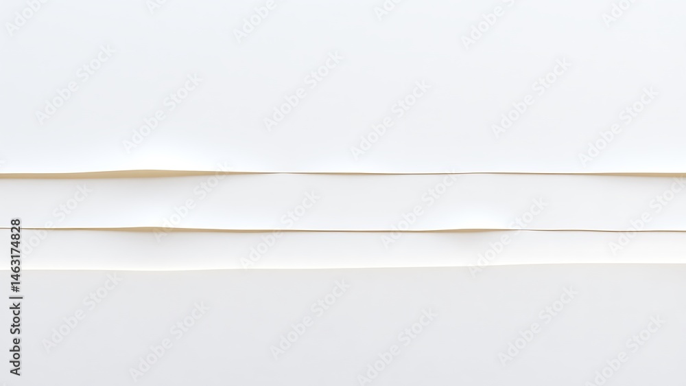 Poster clean and minimalist stacked paper sheets with textured edges in a pure white tone