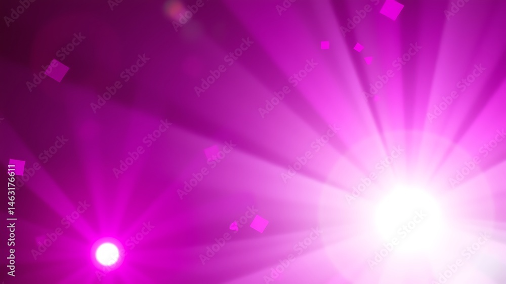 Canvas Prints dynamic pink light burst with lens flare and square confetti for abstract background