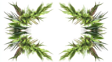 Tropical leaf symmetrical frame