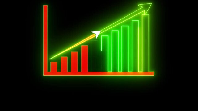 Graph chart downtrend symbol graph - success. colored diagram. Graph showing rising arrow. Success arrow growth.
