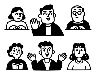 Engaging Doodle Style Characters in Fun Cartoon Illustration